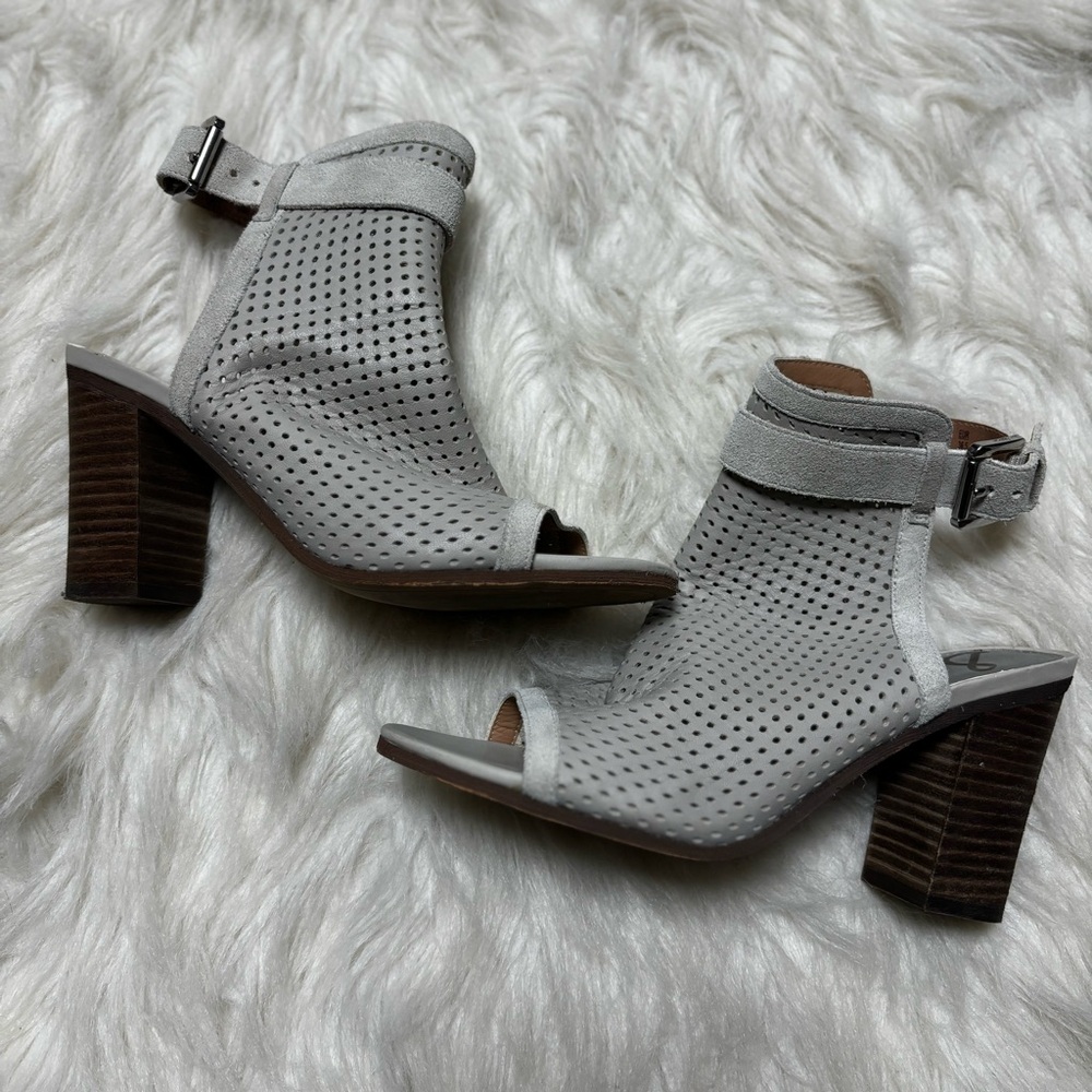 Sam Edelman Stacked Heel Leather Booties / Sandals size 6.5